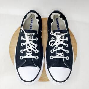 Converse Shoreline Shoes Womens 9.5 Black Slip On Sneakers Cinch Heel
